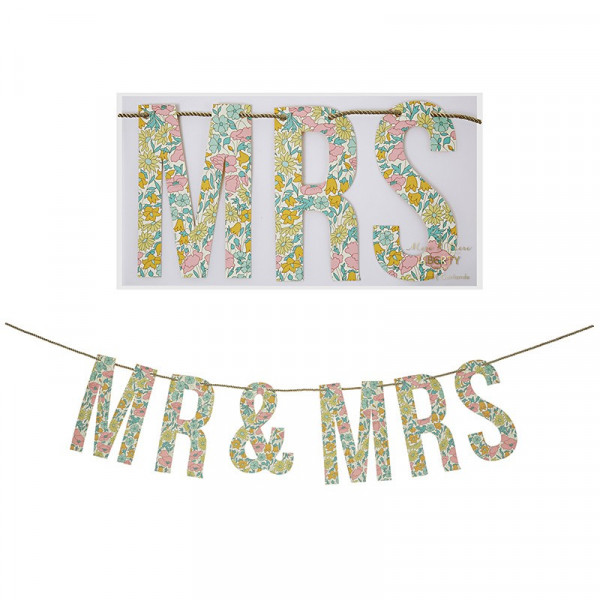 Guirlande mariage mr & mrs liberty déco mariage champetre monsieur madame