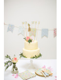 cake topper MR & MRS liberty décoration gateau mariage