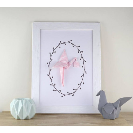 affiche-coeurs-a4-a-motif-graphique-rose-et-lilas-en-origami-decoration- murale-pour-chambre-bebe