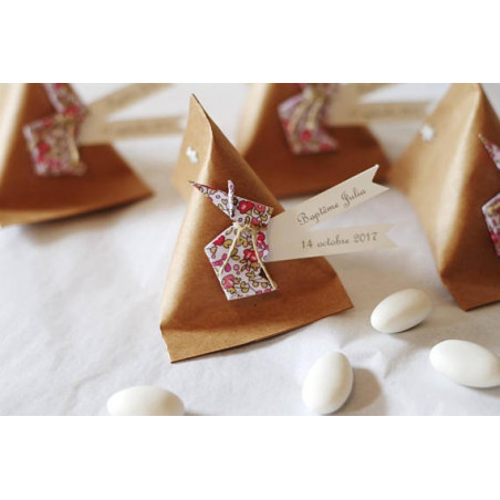 Berlingot tendance fait main kraft liberty lapin origami