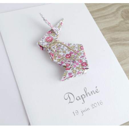 faire part de naissance lapin fille liberty eloise fait main