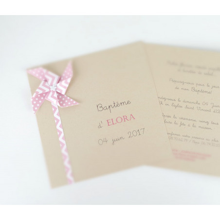 faire-part-de-bapteme-original-moulin-a-vent-pour-fille-kraft-rose-pastel-fait-main