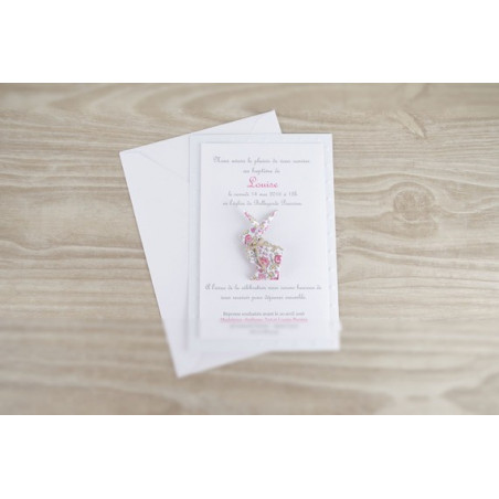 faire part naissance lapin paques liberty eloise fait-main