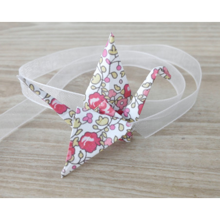 rond de serviette grue liberty eloise baptême mariage