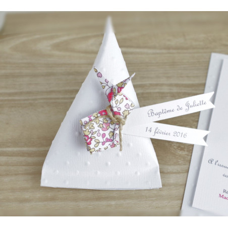 boite a dragees berlingot lapin liberty eloise cadeau invités fait main