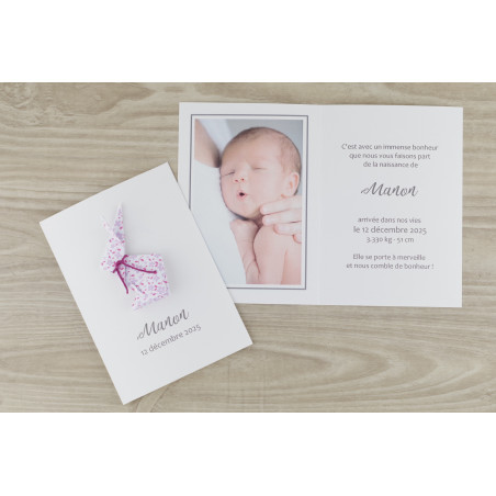 faire part naissance fait main fille lapin liberty fait-main