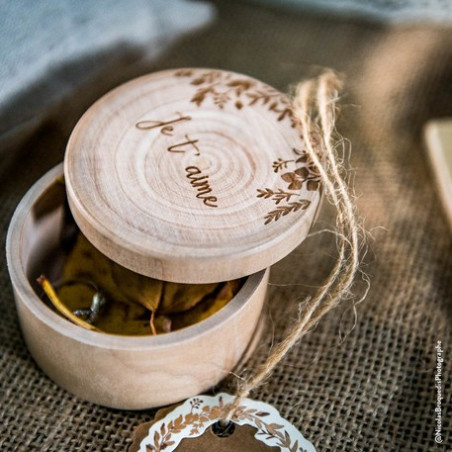 Porte alliance en bois ronde Je t'aime