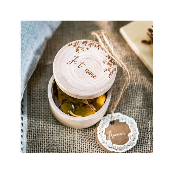 Porte alliance en bois ronde Je t'aime