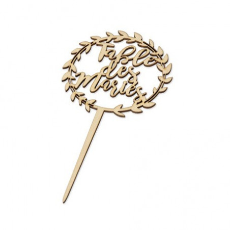 PIC DECO CENTRE DE TABLE DES MARIES BOIS COURONNE VEGETALE MARIAGE