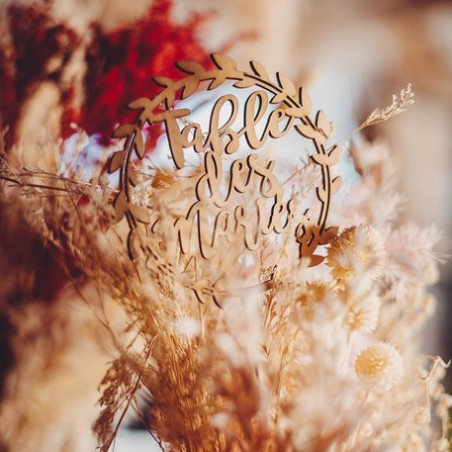 PIC DECO CENTRE DE TABLE DES MARIES BOIS COURONNE VEGETALE MARIAGE