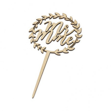 PIC DECO MR ET MME BOIS COURONNE VEGETALE MARIAGE