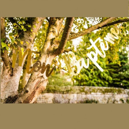 Guirlande mon baptême métalisé or