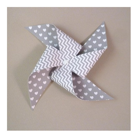 Lot de 10 Moulin à vent unis ou à motif - 5cm