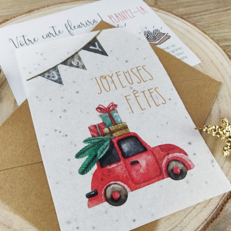 Cartes à planter, Joyeux Noël, carte de voeux entreprise papier ensemencé