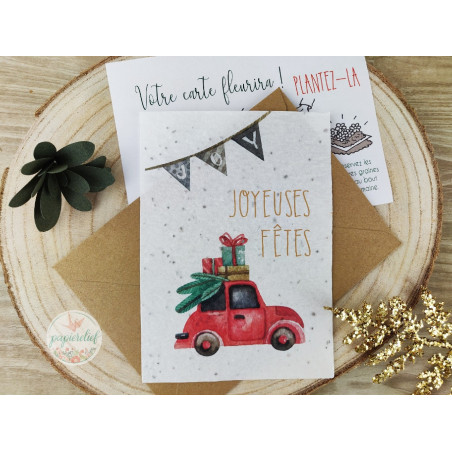 Cartes à planter, Joyeux Noël, carte de voeux entreprise papier ensemencé