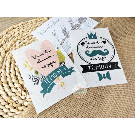 carte à planter, demande témoin, demande parrain - marraine,