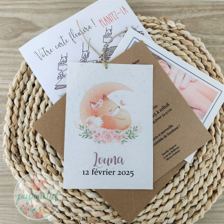 Faire part Naissance ou baptême à Planter renard