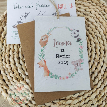 Faire part Naissance ou baptême à Planter koala panda Faire part Naissance ou baptême à Planter koala panda