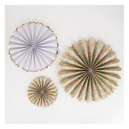 6 rosaces liberty et blanc