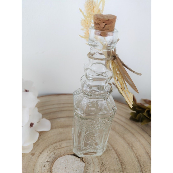 Mignonnette verre, mini bouteille, cadeau invités, remerciement, mariage champêtre