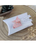 Boîte à dragées coussin + renard en origami papier orange cadeau baptême