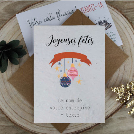 carte à planter joyeuses fêtes noel clients corporatif entreprise collaborateur cadeau