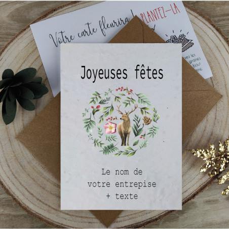 carte à planter joyeuses fêtes noel clients corporatif entreprise collaborateur cadeau