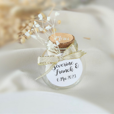 Contenant bonbonnière à dragées en verre - personnalisé