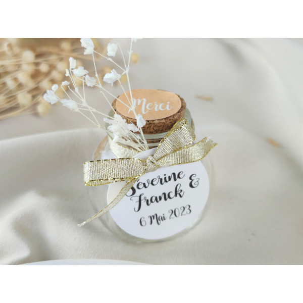 Contenant bonbonnière à dragées en verre -...