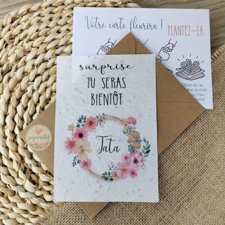 Annonce de grossesse tata carte a planter