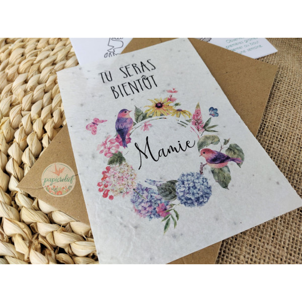 Annonce de grossesse carte à planter pour MAMIE