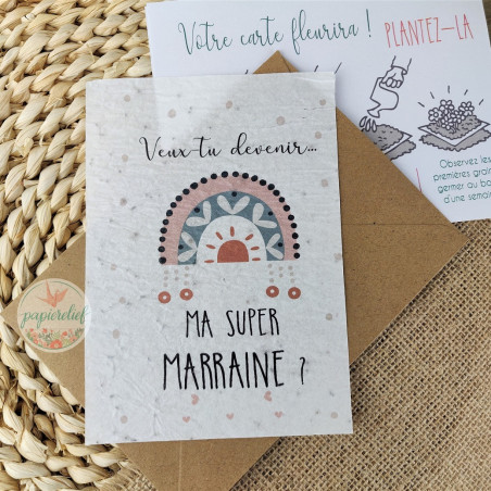 Demande Marraine carte à planter arc en ciel