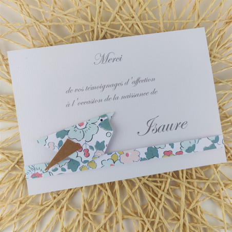 carte-de-remerciement-naissance-bapteme-oiseau-liberty betsy-en-origami-fait-main-produit-artisanal