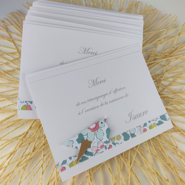 Carte de remerciement naissance - baptême...