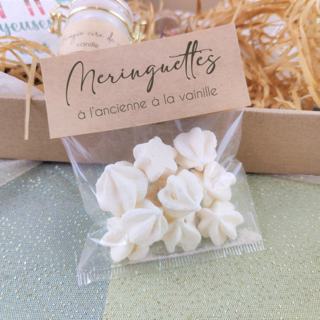 Box coffret cadeau Noël gourmand, carte à planter, bougie, meringues, sels de bain.