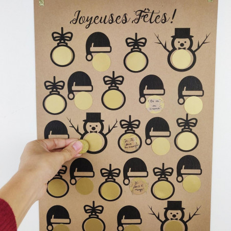 Calendrier de l'avent DIY personnalisable à gratter artisanal