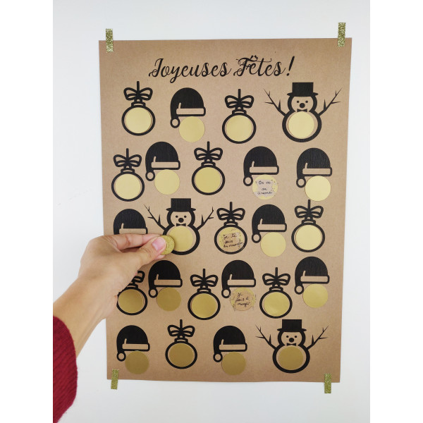 Calendrier de l'avent DIY personnalisable à gratter artisanal