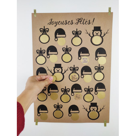 Calendrier de l'avent DIY personnalisable à gratter artisanal
