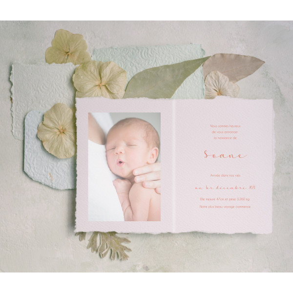 Faire part Naissance ou baptême en papier fait...