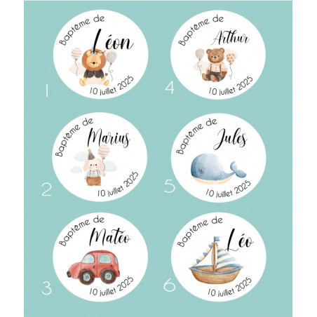 Contenant bonbonnière à dragées personnalisé  en verre