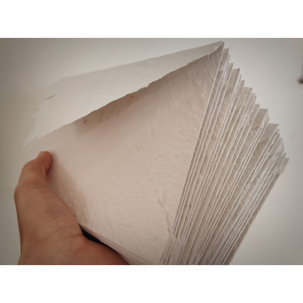 Faire part Naissance ou baptême en papier fait main coton bords déchirés artisanal fille ou garçon