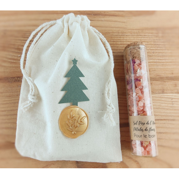 pochon de noel cadeau femme cocooning bien être sel de bain artisanal carte a planter