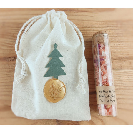 pochon de noel cadeau femme cocooning bien être sel de bain artisanal carte a planter