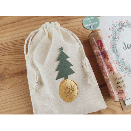 pochon de noel cadeau femme cocooning bien être sel de bain artisanal carte a planter