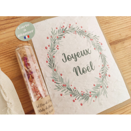 pochon de noel cadeau femme cocooning bien être sel de bain artisanal carte a planter