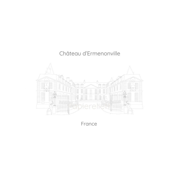 illustration dessin de votre lieu de mariage, croquis, église, manoir, château, domaine, cathédral