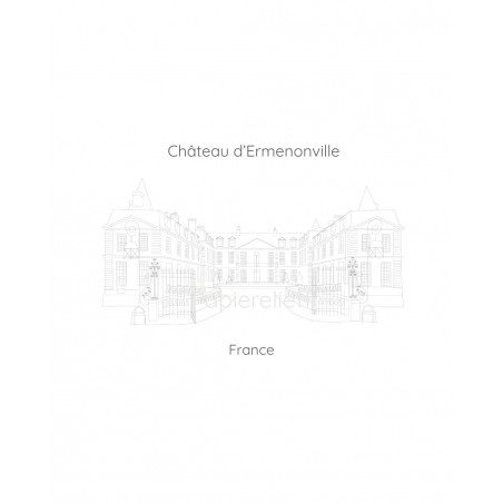 illustration dessin de votre lieu de mariage, croquis, église, manoir, château, domaine, cathédral