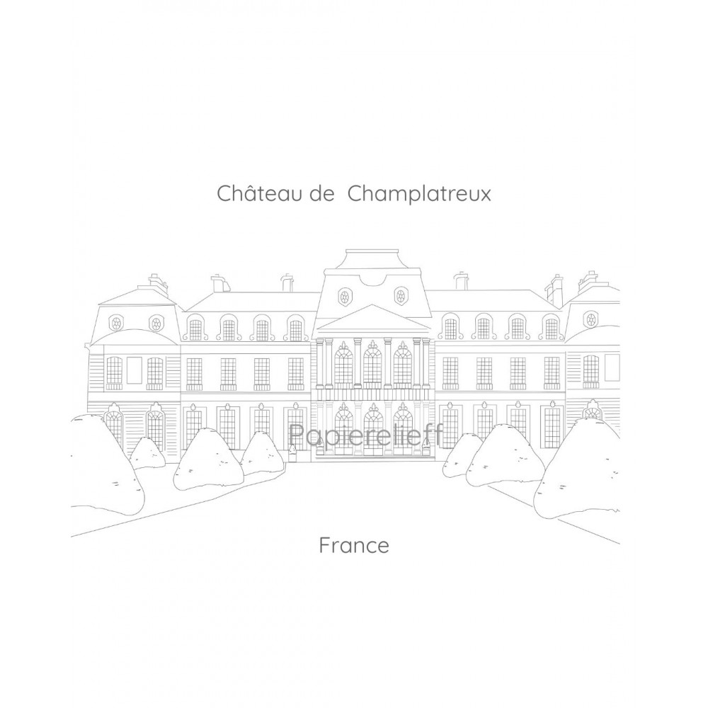 illustration dessin de votre lieu de mariage, croquis, église, manoir, château, domaine, cathédral