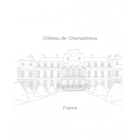 illustration dessin de votre lieu de mariage, croquis, église, manoir, château, domaine, cathédral