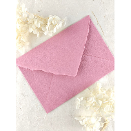 enveloppe faite main artisanale vieux rose mariage bapteme naissance fille